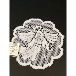 Heritage Lace Nativity Angel 8 Inch Round Doily White 5121W Made in USA NWT